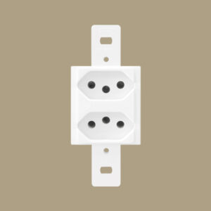 Conjunto Sem Placa 2 Tomadas 10A Distanciadas 1337 - Fame