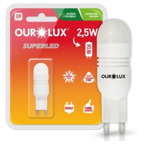 Lâmpada de LED Bipino 2,5W Amarela Fosca G9 - Ourolux