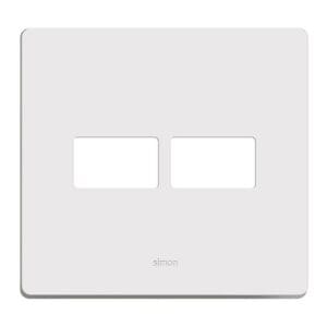 Placa 4x4 1+1 Posto Com Suporte Branca 20911-50 - Simon 20