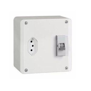 Caixa Para Disjuntor Tomada 20A Sobrepor Preta Grande - Biki