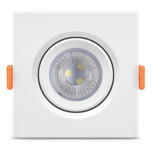 Luminaria Embutir Quadrada 7W Branca 12Cm - Kian