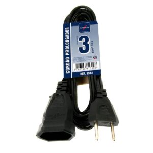 Extensão Prologandor Pl 2x0,75mm 3mts Preta 1312 - Daneva