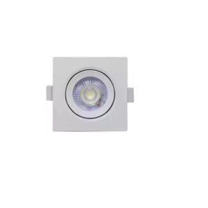 Spot de LED Quadrado 5W Amarelo Bivolt - Embuled