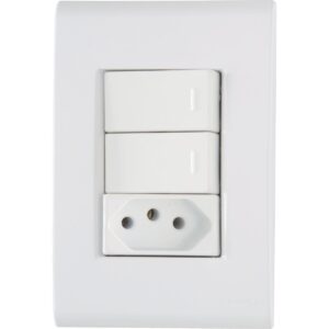 Conjunto 4x2 2 Interruptores Simples + Tomada 10a Branco 199