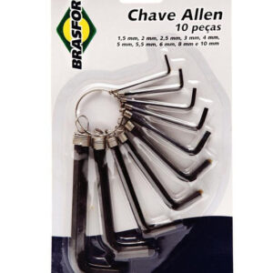 Chave de Allen 1,5 a 10mm Com 10 8216 - Brasfort