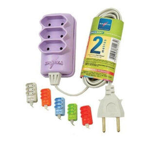 Extensão Sort Pl 2x0,75mm 2 Metros 3 Tomadas - 1493