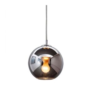 Luminaria Pendente Shade E27 Vidro Preto Fume