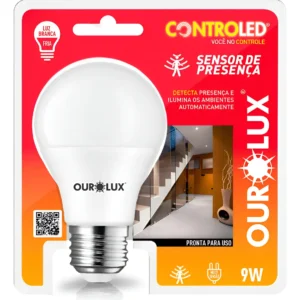 Lâmpada de LED Controled 9W Com Sensor 6500K - Ourolux