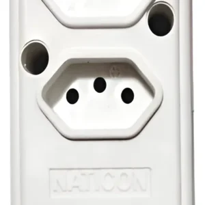 Tomada Barra Dupla 2P+T 10A Branca - Naticon