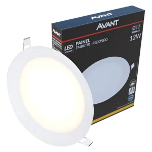 Painel de LED Embutir Redondo 12W 3000K 17cm - Avant