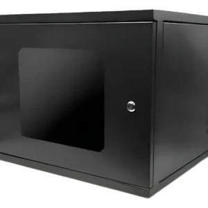 Rack Parede 19 8Ux470mm Com Porta de Acrilico Montado Preto Gforce