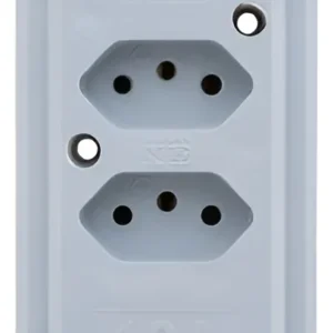 Tomada Barra Dupla 2P+T 20A Cinza - Interneed