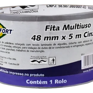 Fita Pra Uso Geral/Multiuso 48mmx5Mts Cinza 7547 - Brasfort