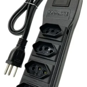 Filtro de Linha Pvc 4 Tomadas 20A Preto Bivolt - Multicraft