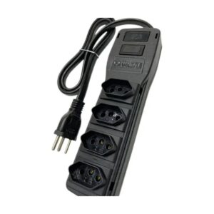 Filtro de Linha Pvc 4 Tomadas 20A Preto Bivolt - Multicraft