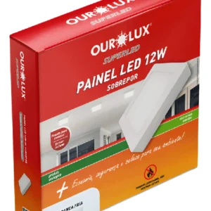 Luminaria LED Sobrepor Quadrado 12W 4000K - Ourolux