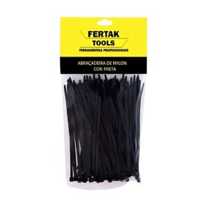 Abraçadeira Nylon 300x4,8mm Preta Com 50 - Fertak