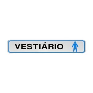 Placa Vestiario Masculino 5x25cm - Sinalize