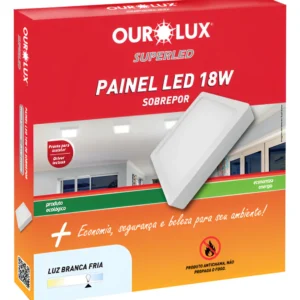 Luminaria de LED Sobrepor Quadrado 18W 2700K - Ourolux