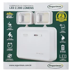 Luminaria de Emergência 2200LMS Bivolt 2 Farois - Segurimax