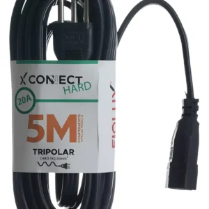 Extensão Prolongadora Connect Hard 2P+T 20A 5Mt Preto - Fioxlux