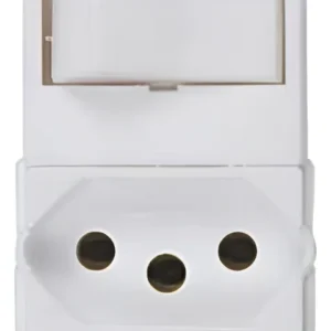 Interruptor Simples e Tomada 20A Branca - Lumibras