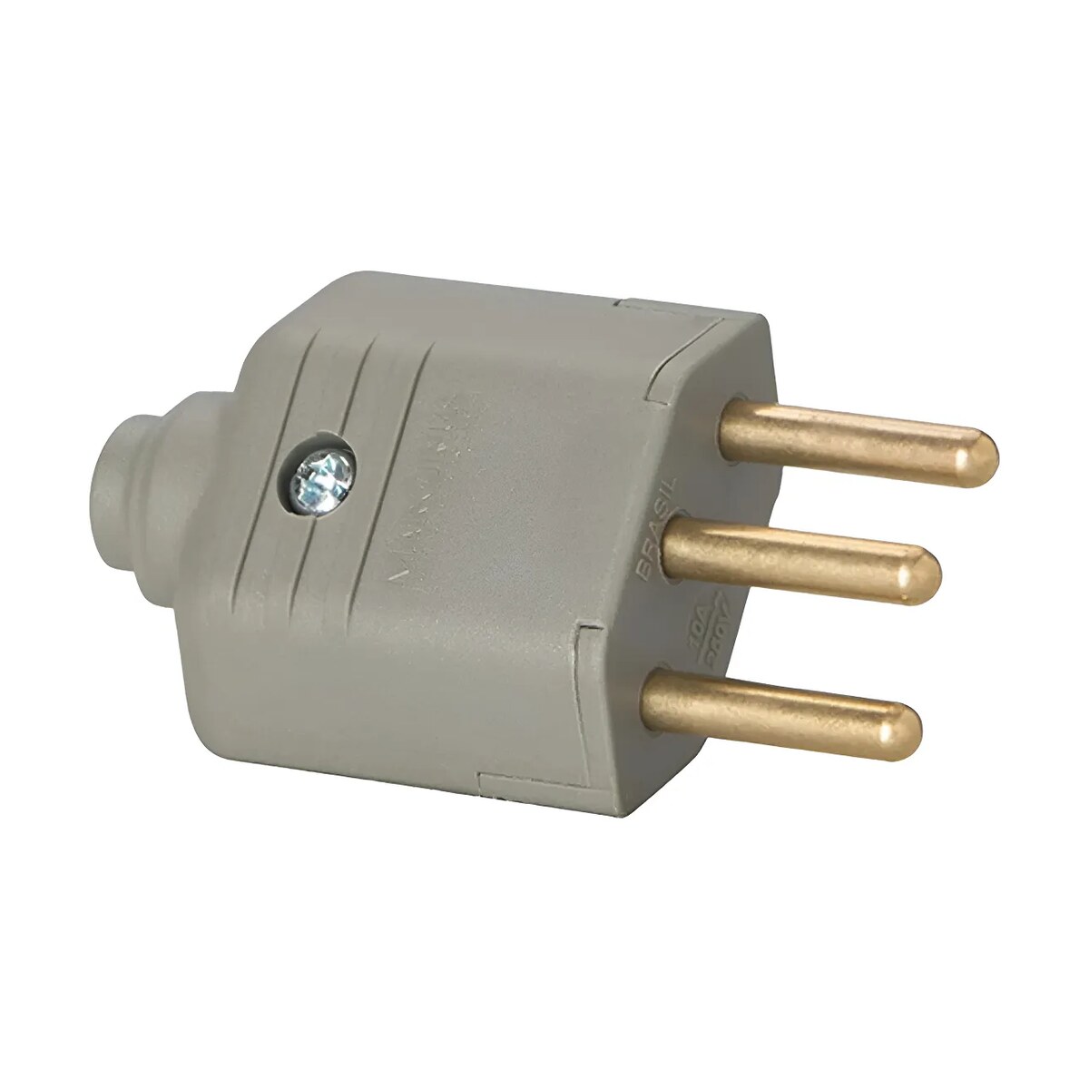 Plug Macho 2P 10A Cinza PLD1-3 Com 10 - Margirius