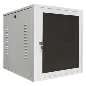 Rack Parede 19 8Ux570mm Com Porta de Acrilico Montado Branca Gforce