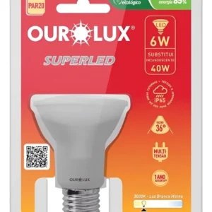 Lâmpada de LED Par 20 6W 3000K - Ourolux