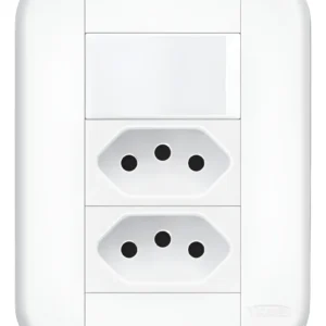 Conjunto Interruptor Simples e 2 Tomadas 10A 3927 - Fame Blanc+