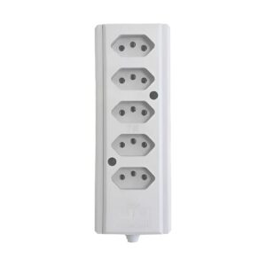 Tomada Barra Quintupla 2P+T 10A Branca - Interneed