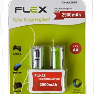 Pilha Recarregavel AA Com 2 2900mAH - Flex