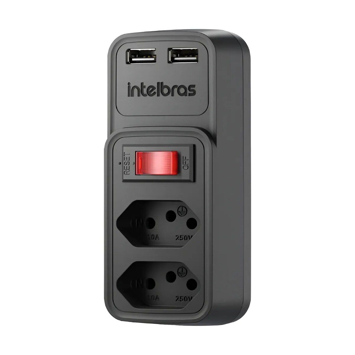 Adaptador e Carregador Com 2 Tomadas + 2 USB - Intelbras