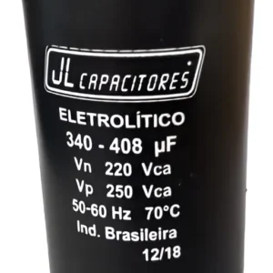 Capacitor JL Com Suporte e Tampa 340-408 220V