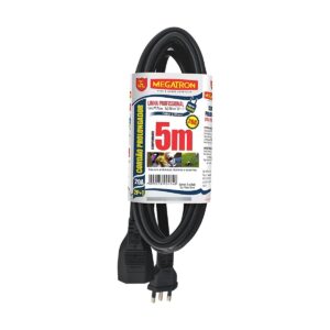 Extensão Prolongadora PP Plano 3x2,5mm 5Mts Preto Megatron