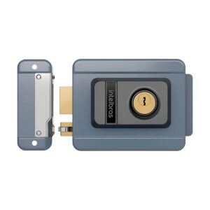 Fechadura Elétrica de sobrepor FX 1500 Cilindro Fixo e Duplo Cinza - Intelbras