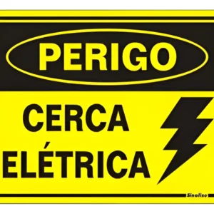 Placa Perigo Cerca Eletrica 15x20cm Poli - Sinalize