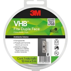 Fita Dupla Face 12mm X 5mts Forte Uso Int Transparente - 3m
