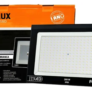Refletor de LED 200W Branco Bivolt Preto - Foxlux