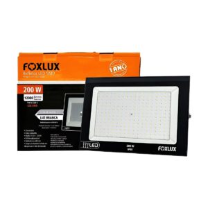 Refletor de LED 200W Branco Bivolt Preto - Foxlux