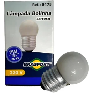 Lâmpada Bolinha 7w 220v Leitosa E27 - Brasfort