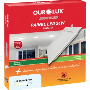 Luminaria LED Embutir Quadrado 24W 4000K - Ourolux