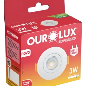 Spot de LED Embutir Superled Redondo 3W 6400K - Ourolux