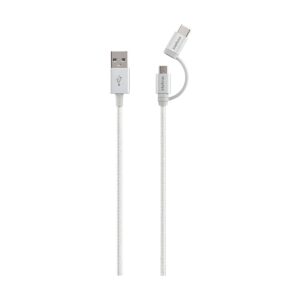 Cabo USB Micro USB+USB-C 1,5 Metros Nylon EUABC 15NB - Intelbras