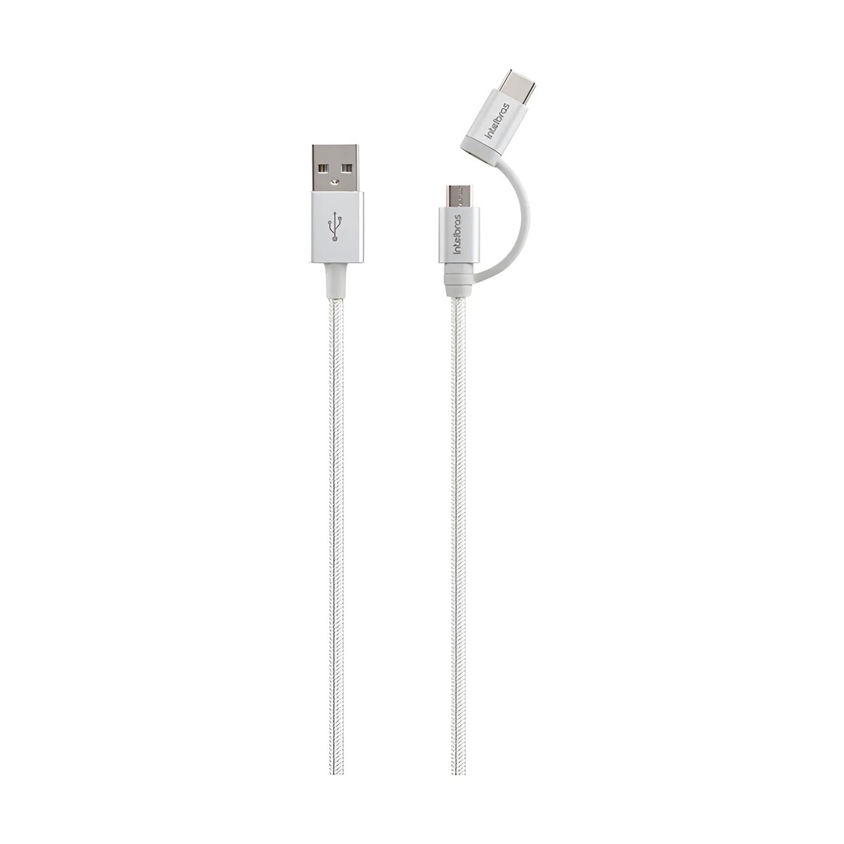 Cabo USB Micro USB+USB-C 1,5 Metros Nylon EUABC 15NB - Intelbras