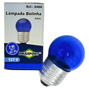 Lâmpada Bolinha 7w 110v Azul E27 - Brasfort