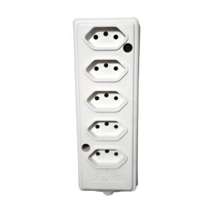 Tomada Barra Quintupla 2P+T 10A Branca - Naticon