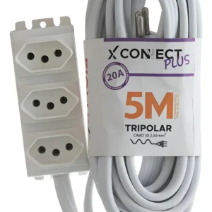 Extensão Eletrica Connect Plus 3T 2P+T 20A 5Mts Branco - Fiolux