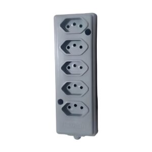 Tomada Barra Quintupla 2P+T 10A Cinza - Naticon
