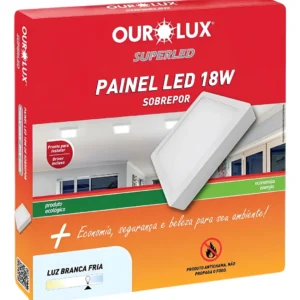 Luminaria LED Sobrepor Quadrado 18W 4000K - Ourolux